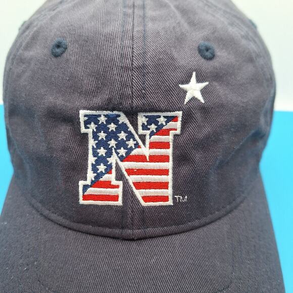 Navy Naval Academy USNA The Game UA Jack Flag Cap Hat Adjustable Blue Cotton - Picture 2 of 7